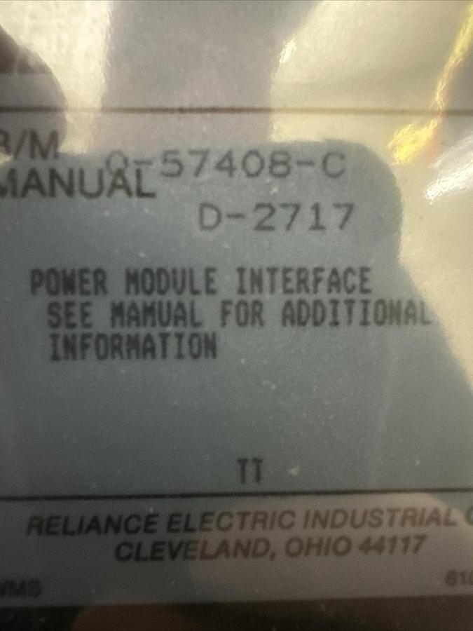 Used Reliance Electric,0-57408-C,Power Module Interface