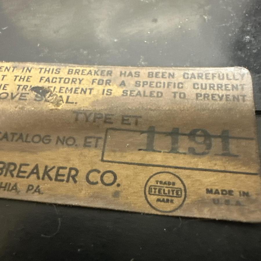 Used ITE,ET1191,15 Amp 3 Pole Circuit Breaker