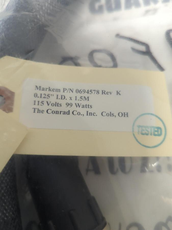 MARKEM,1564433 1.5,METER HEATED HOSE 125 INCH ID.  115V-99 WATTS NOS