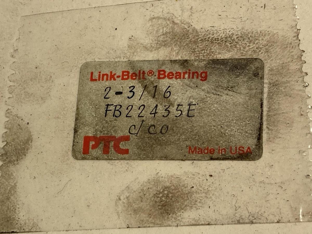 Used Link-Belt,FB22435E,4-Bolt Flange Round Roller Bearing Unit 2-3/16 Inch Bore