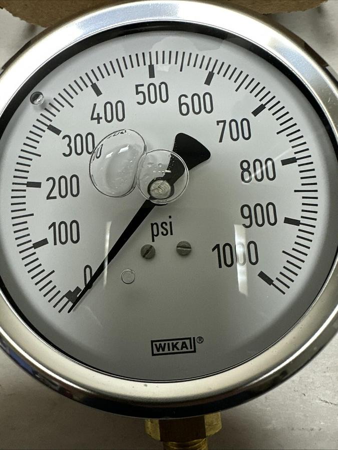 Used Wika,9699185,1000PSI Type 213.53-4" Pressure Gauge