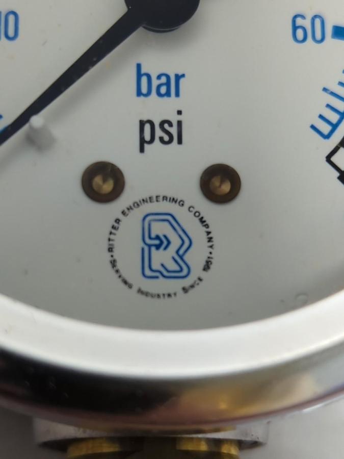 RITTER,J-7672-P,GAUGE 2-1/2 IN FACE 1/4 IN NPT BOTTOM CONNECTION 0-1000PSI NOS