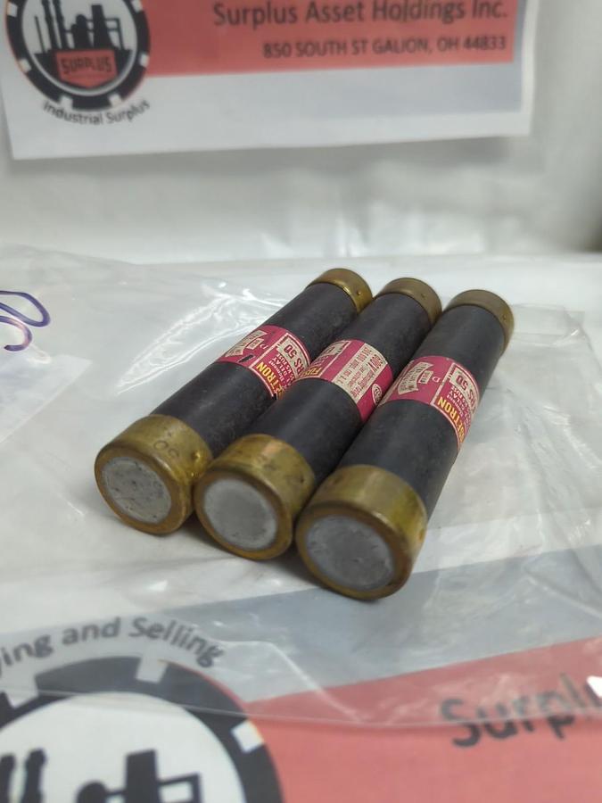 Used COOPER BUSSMANN,FRS-50,FUSETRON FUSE 50 AMP LOT OF 3 PRE-OWNED