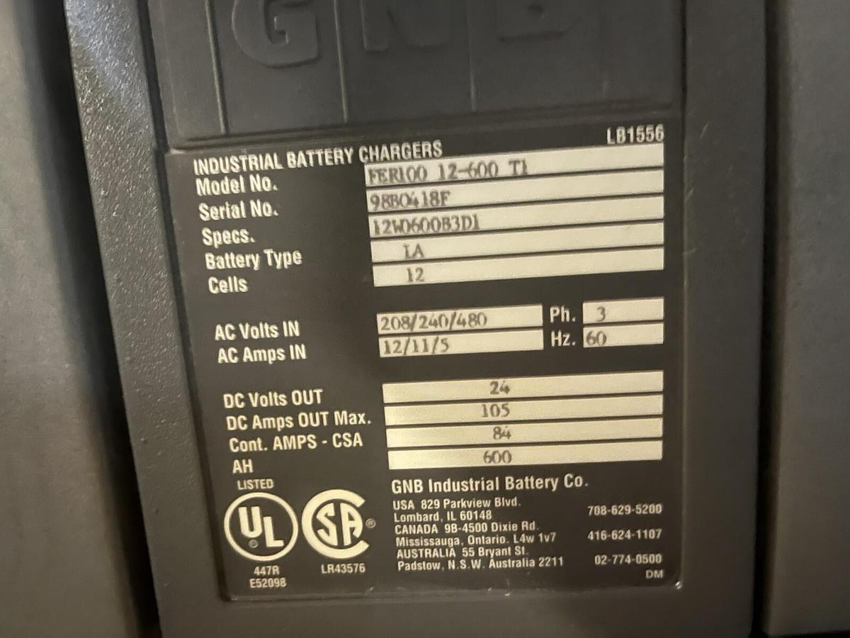 GNB,FER100-12-600-T1,BATTERY CHARGER 3PH OUTPUT 24VDC 105 AMPS