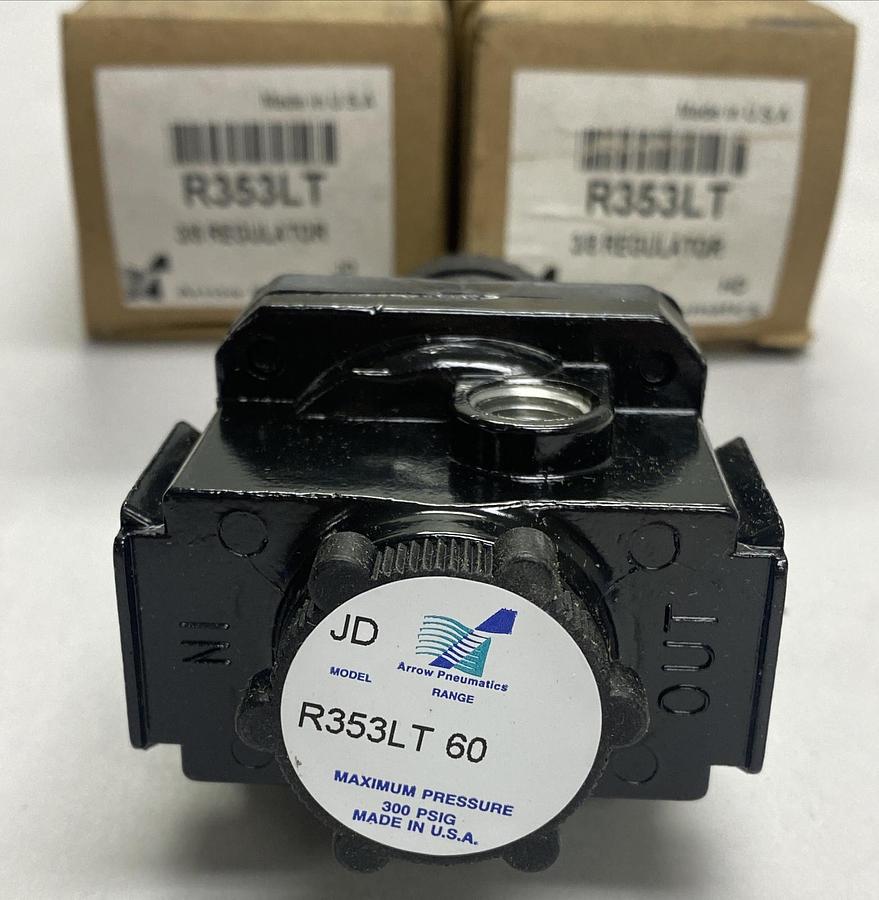 Used Arrow Pneumatics,R353LT-60,Air Regulator 3/8 INCH 0-300PSI Lot Of 2 NOS