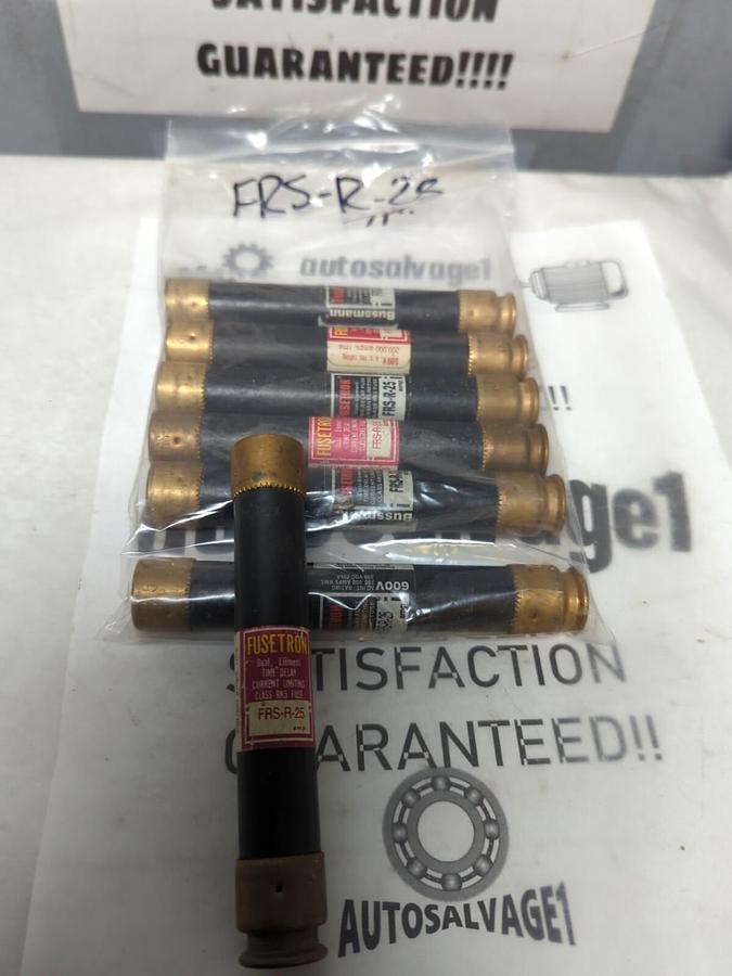 COOPER BUSSMANN,FRS-R-25,FUSETRON 25 AMP FUSE LOT OF 7 NOS