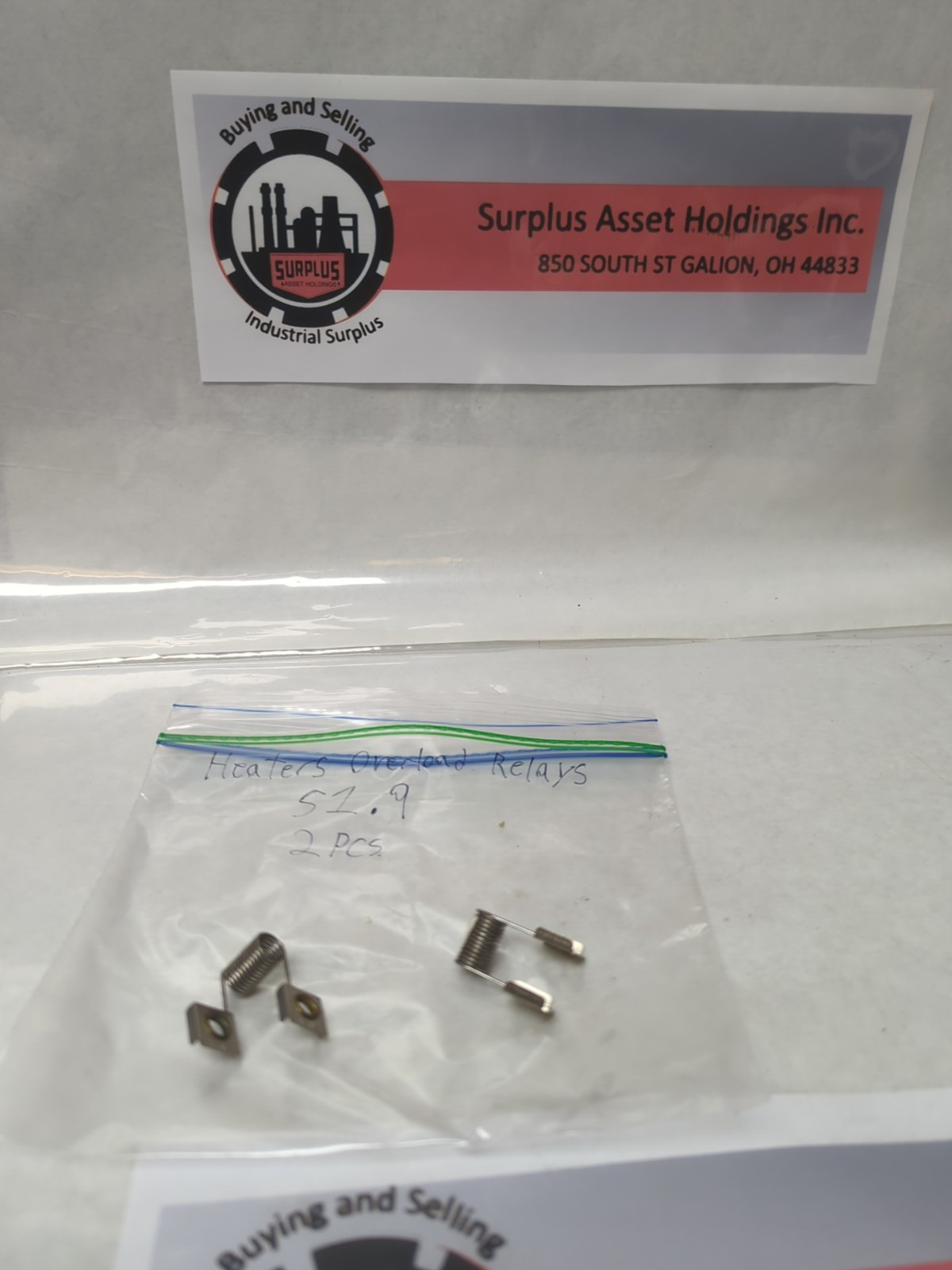 Used JOSLYN CLARK,S1.9,OVERLOAD THERMAL HEATER ELEMENT LOT OF 2 PRE-OWNED