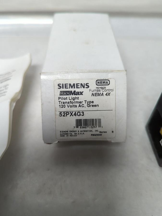 SIEMENS,52PX4G3,PILOT LIGHT TRANSFORMER TYPE 120 V AC GREEN NOS