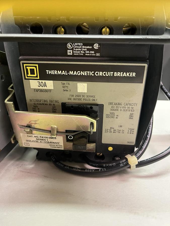 Used SQUARE D,MODEL 5,DISCONNECT 30 AMP FAP36030TF BREAKER MCC BUCKET