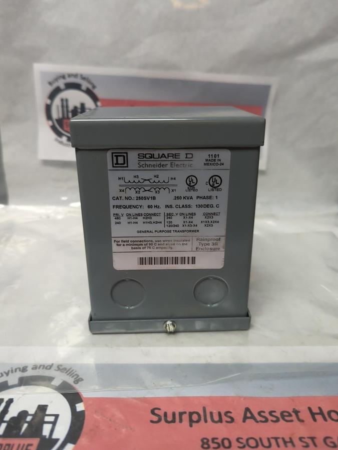 SQUARE D,250SV1B,GENERAL PURPOSE TRANSFORMER PRE-480-240V SEC-240/120-120/240