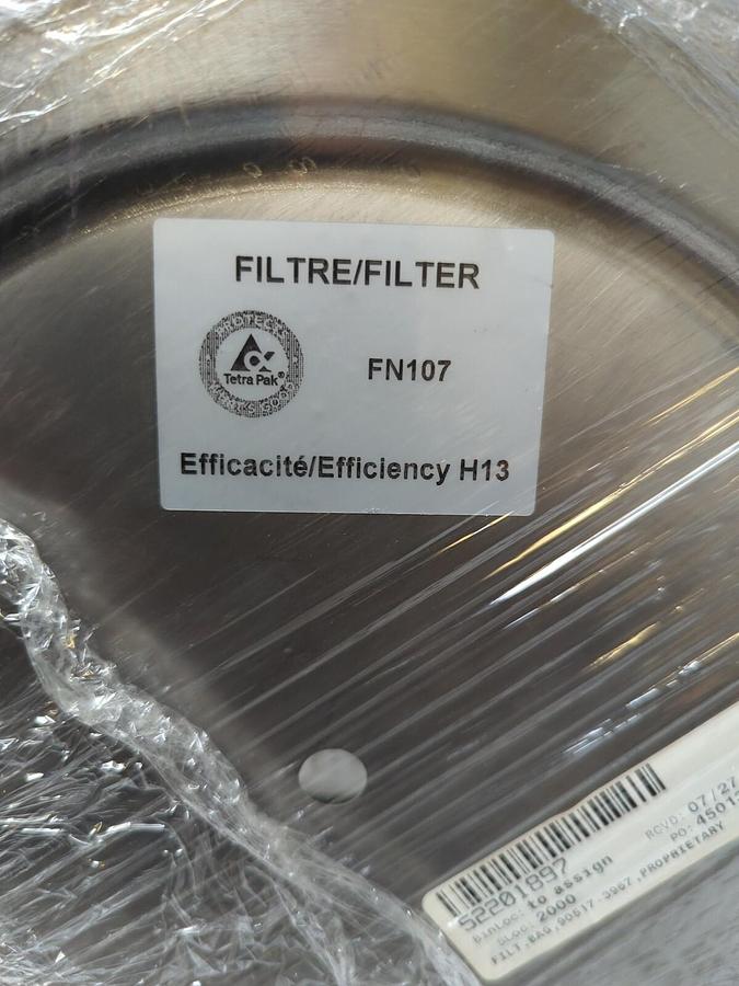 TETRA PAK,FN107 H13,EFFECIENCY FILTER 10-3/4 IN DIA. 6 IN TALL 1-1/4 IN THICK