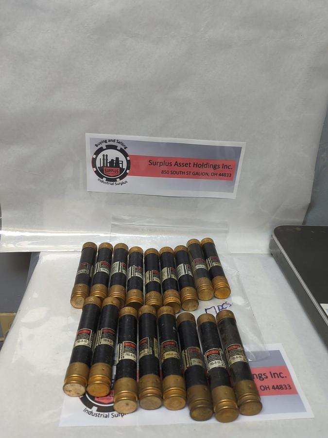 Used COOPER BUSSMANN,FRS-R-50,FUSETRON 50 AMP FUSE LOT OF 17 PRE-OWNED