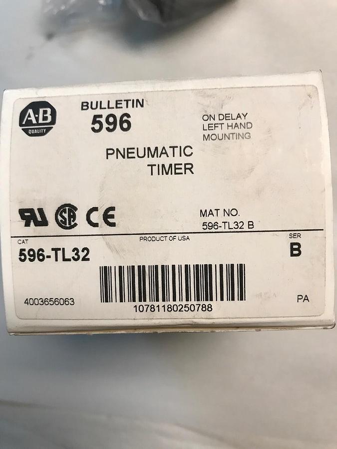 Used Allen Bradley,596-TL32,Series B Pneumatic Timer
