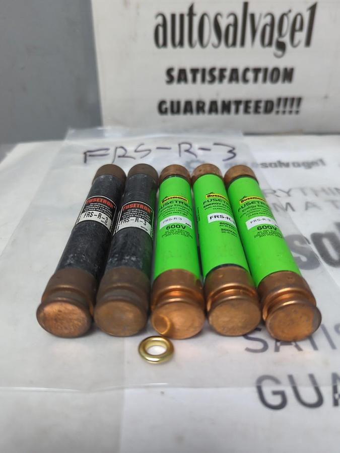 COOPER BUSSMANN,FRS-R-3,FUSETRON 3 AMP FUSES LOT OF 5 NOS