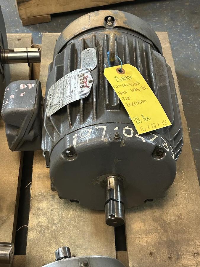 Used BALDOR,EM3660T,SUPER-E MOTOR 3HP 230/460V 3500RPM 3PH 182T FRAME