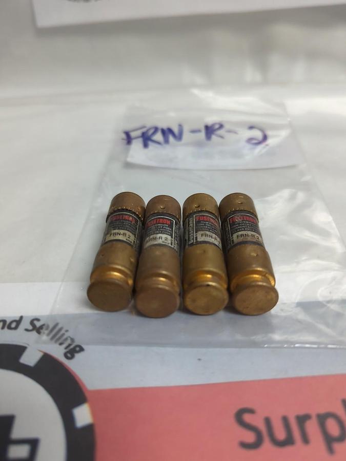 Used COOPER BUSSMANN,FRN-R-2,FUSETRON 2 AMP FUSE LOT OF 4 PRE-OWNED