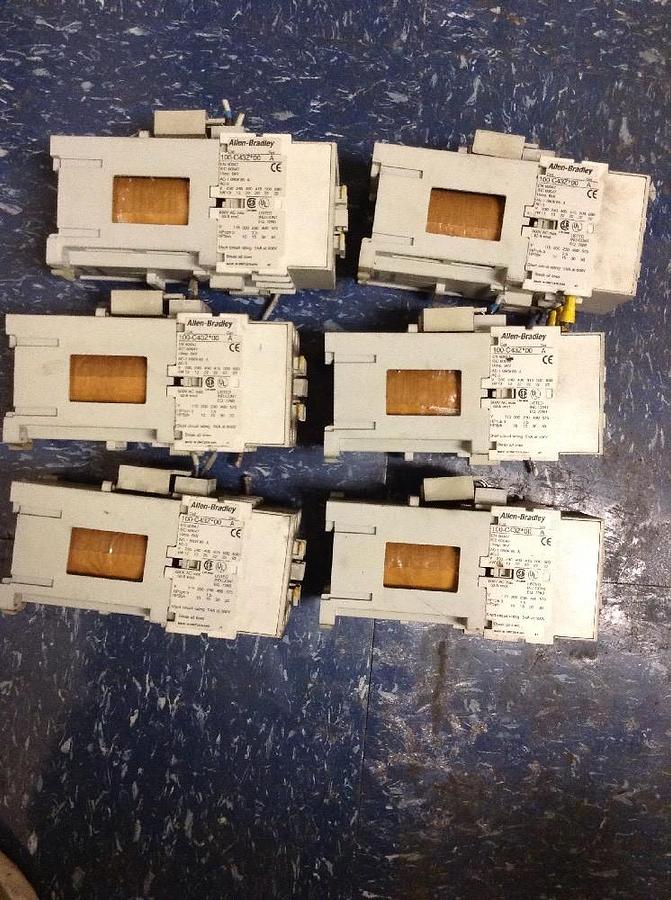 Used ALLEN BRADLEY,100-C43Z*00,SER.A- Attached 100-S and 100-FSD250 SER A LOT OF 6