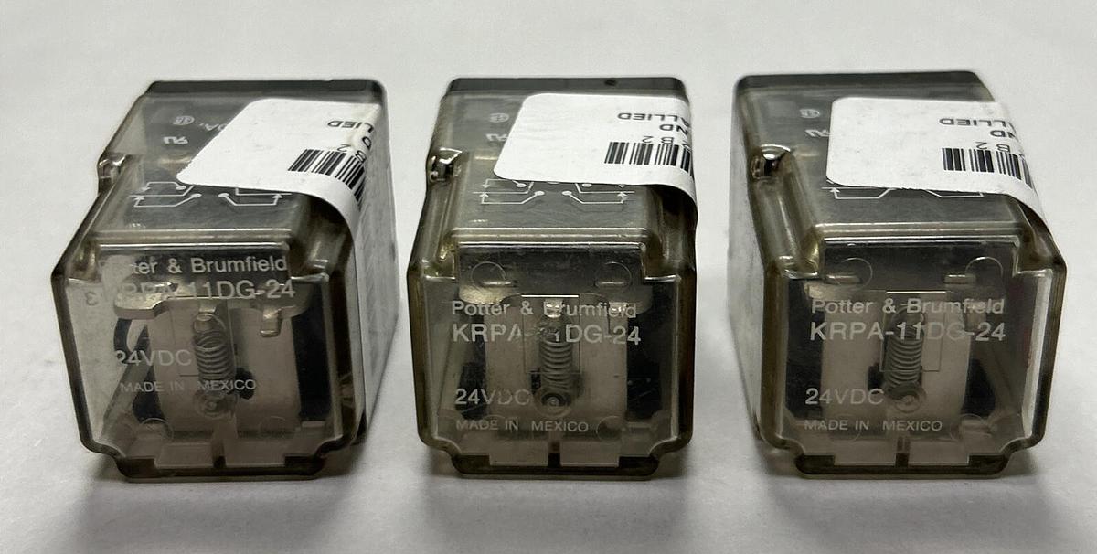 Used POTTER & BRUMFIELD,KRPA-11DG-24,RELAY LOT OF 3
