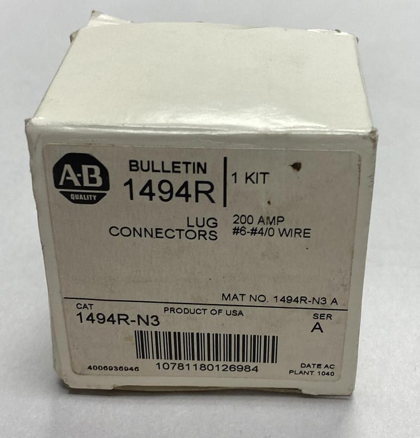 ALLEN BRADLEY,1494R-N3,SER A LUG CONNECTORS 200A NOS