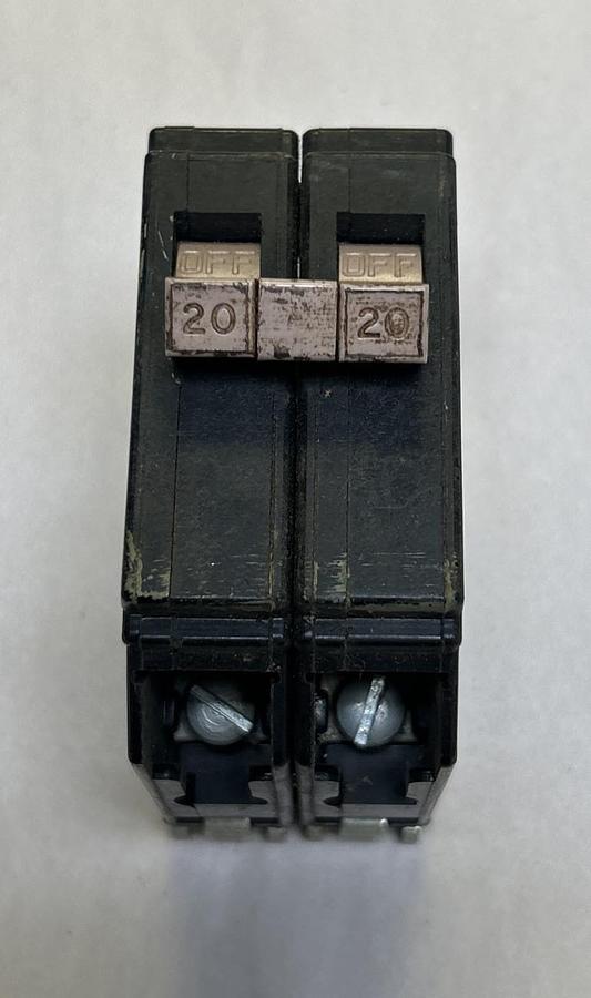 Used CUTLER-HAMMER,CH220,CIRCUIT BREAKER 20A 120/240V 2P