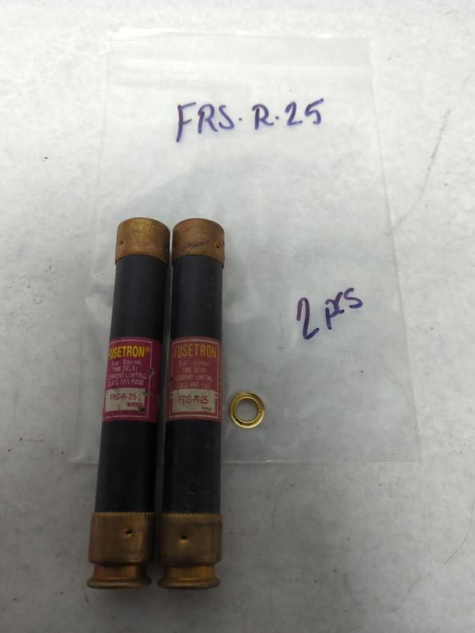 Used COOPER BUSSMANN,FRS-R-25,FUSETRON 25 AMP FUSE LOT OF 2 PRE-OWNED