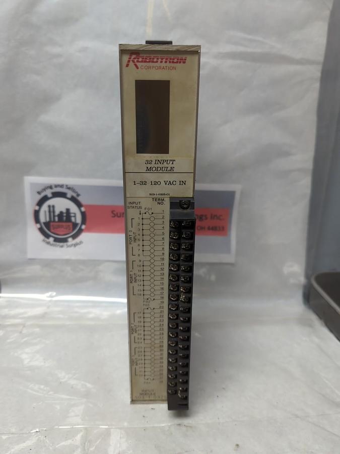 Used ROBOTRON,503-1-0325-0,INPUT MODULE 1-32 120VAC PRE-OWNED