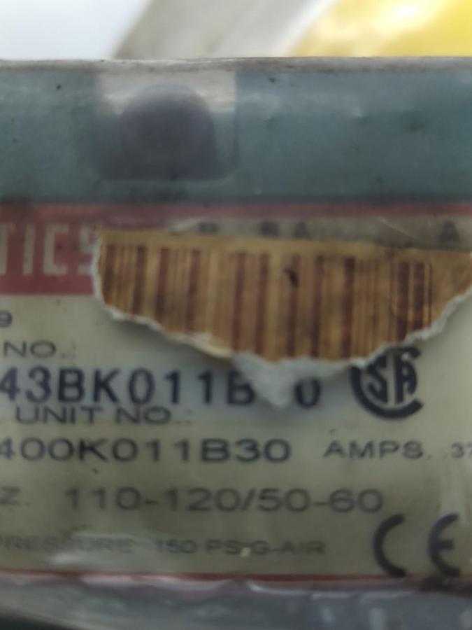 NUMATICS,555SA43BK01 1B30,PNEUMATIC VALVE 110-120V 50-60HZ NOS