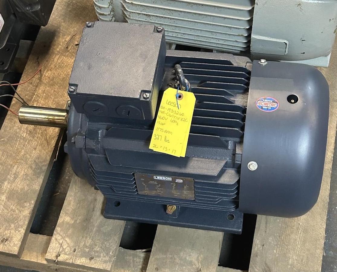 Used LEESON,193132.60,MOTOR 15HP 230/460V 1175RPM 3PH DF160L FRAME