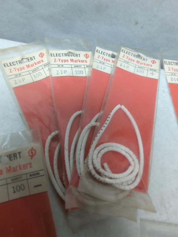 ELECTROVERT,Z-1-P,WIRE MARKERS (4 PC N) (4 PC +) (3 PC -) LOT OF 11 PACKS NOS