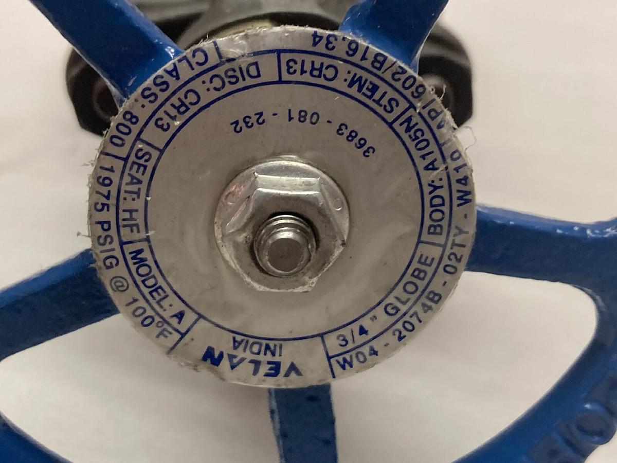 Used Velan,3/8" NPT A105N CR13 HF,Model A Stell Gate Valve
