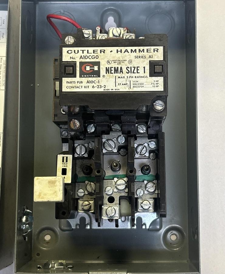 Used CUTLER-HAMMER,C325KAL1,MOTOR STARTER SIZE 0 W/ ENCLOSURE