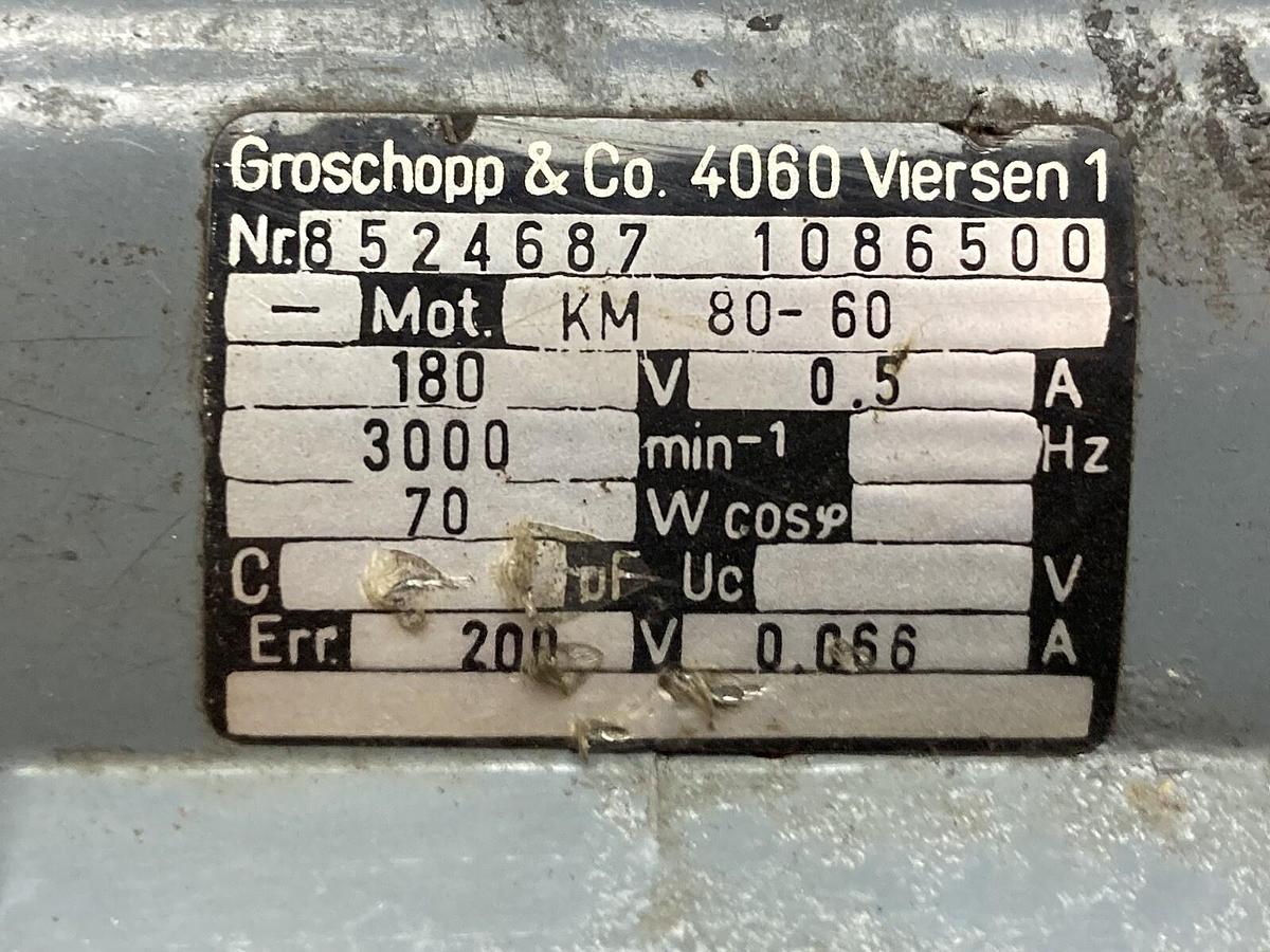 Used Groschopp & Co,KM 80-60,Motor 180V 0.5A