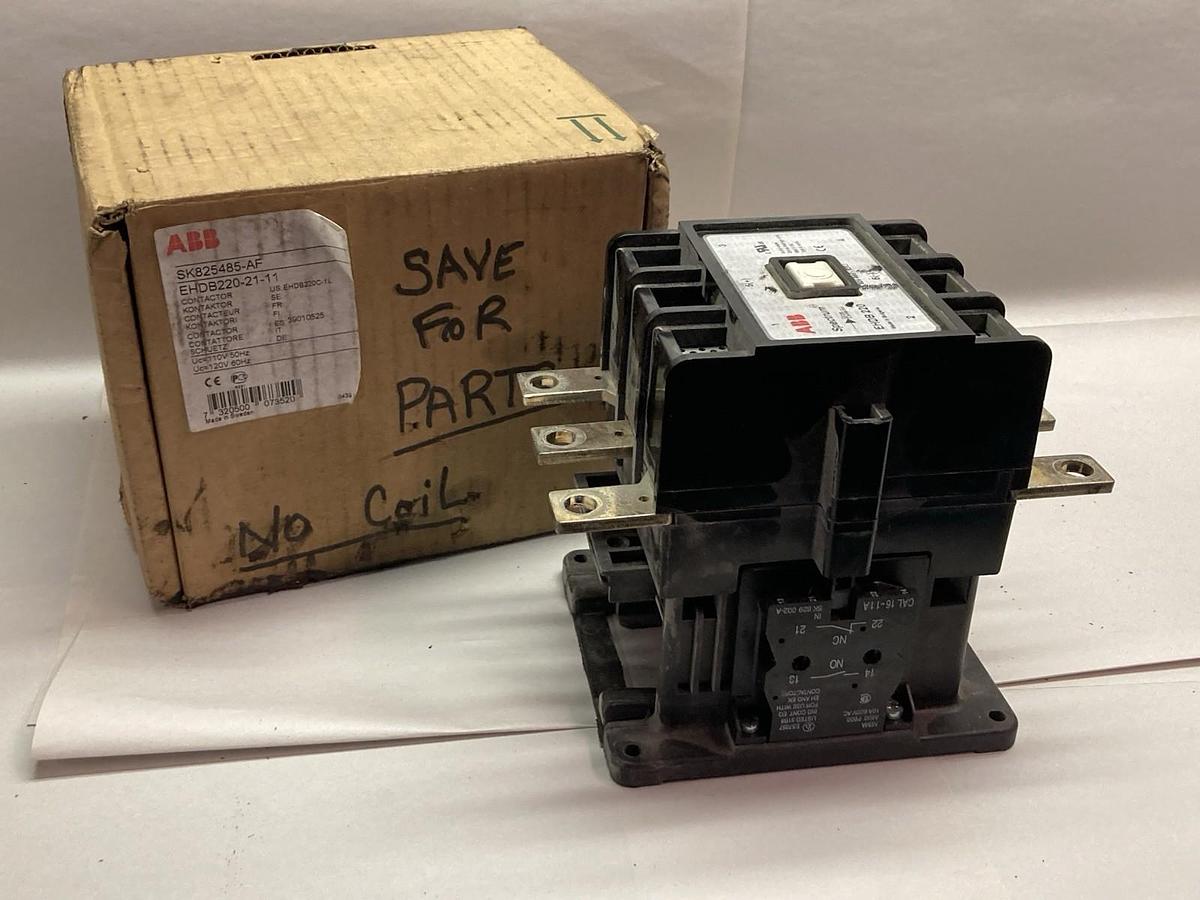 Used ABB,SK825485-AF,Contactor 600VDC 220A EHDB 220 (without Coil)