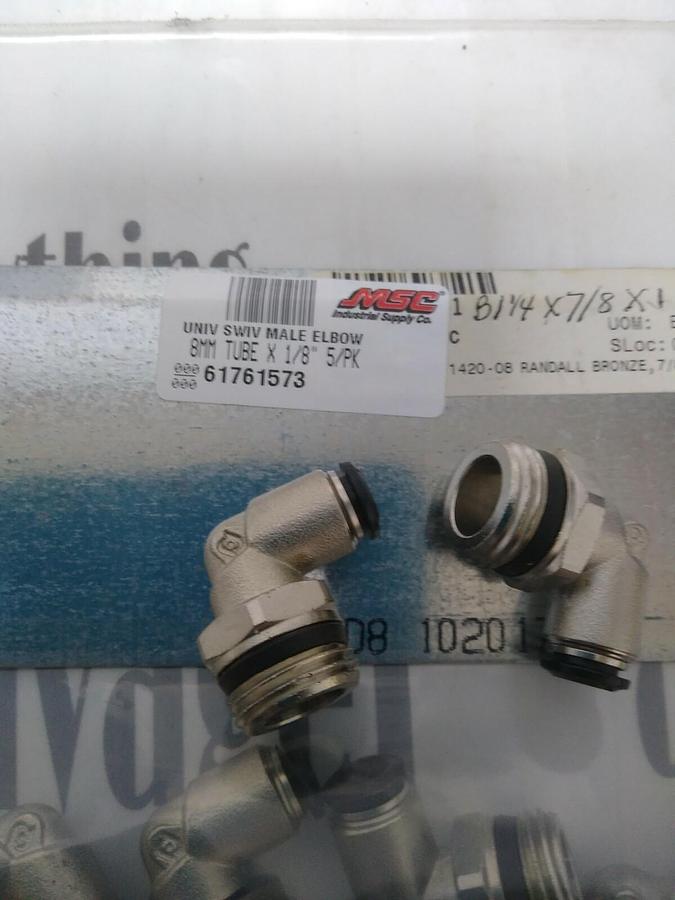UNBRANDED,61761573,TUBE MALE SWIVEL ELBOW 8MMX1/8 IN LOT OF 10 NOS