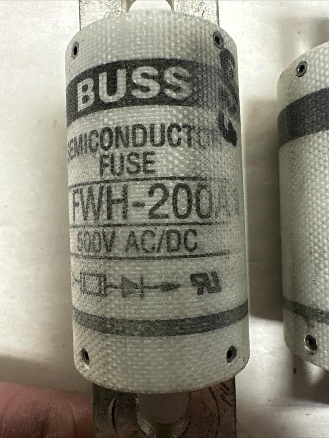 Used Buss,FWH-200A,500V Semi-Conductor Fuse LOT of 2