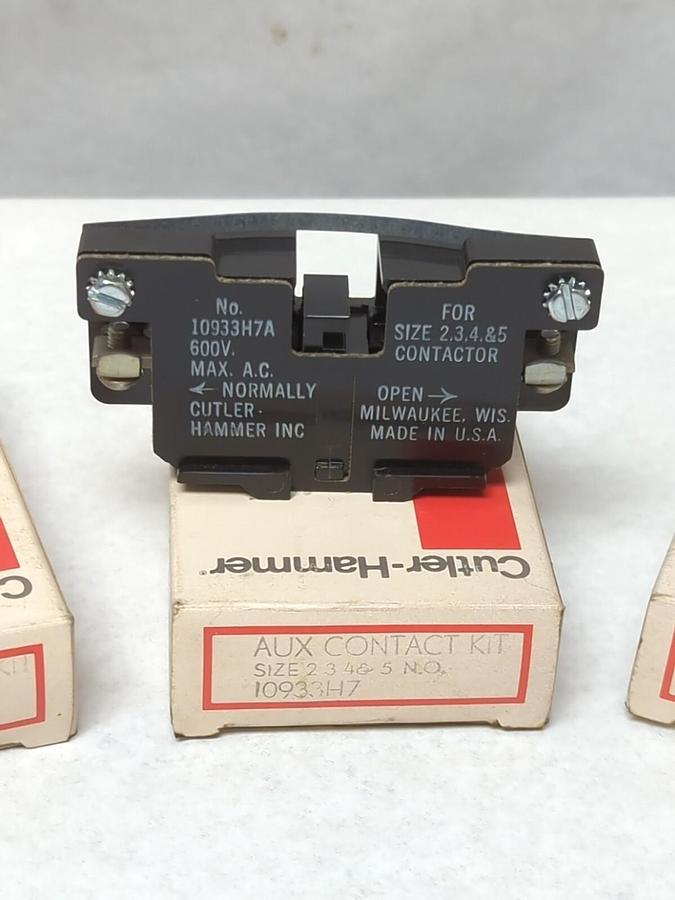 CUTLER HAMMER,10933H7A,AUXILARY CONTACT 600V LOT OF 3 NOS