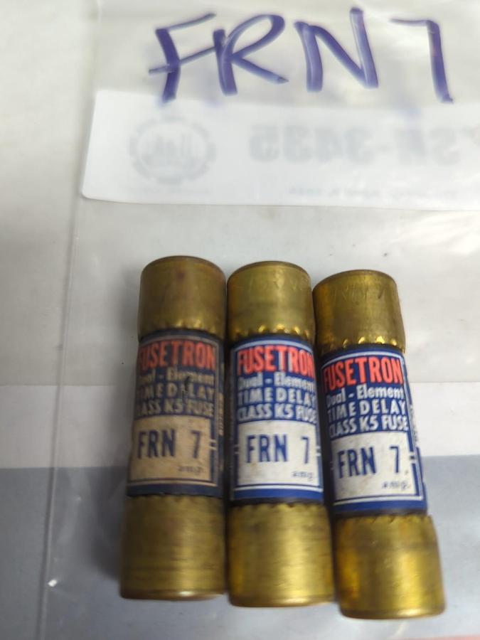 Used COOPER BUSSMANN,FRN-7,FUSETRON 7 AMP FUSE LOT OF 3 PRE-OWNED