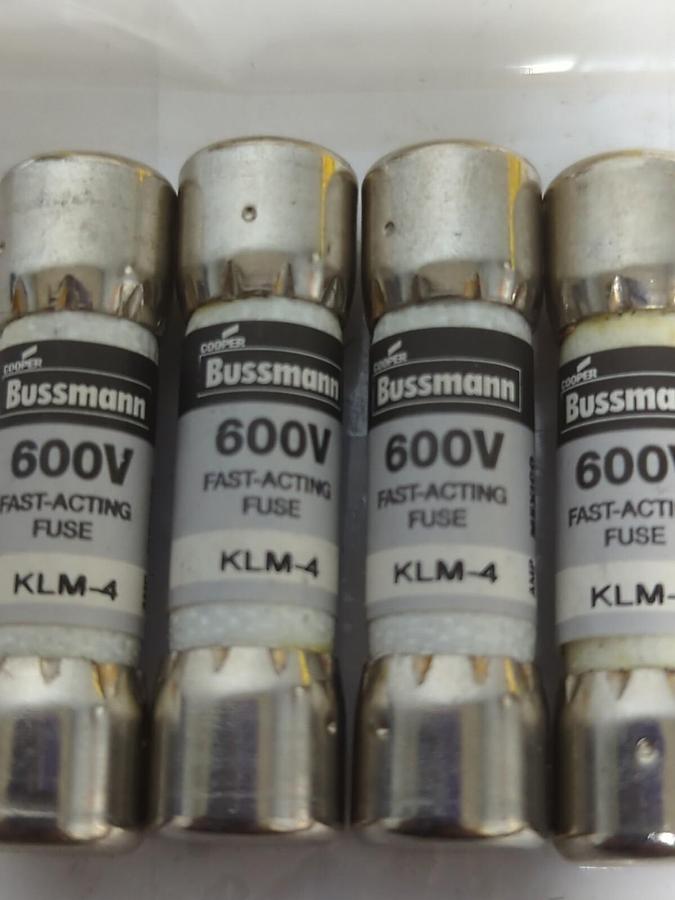 COOPER BUSSMANN,KLM-4,FAST ACTING 4 AMP FUSES LOT OF 14