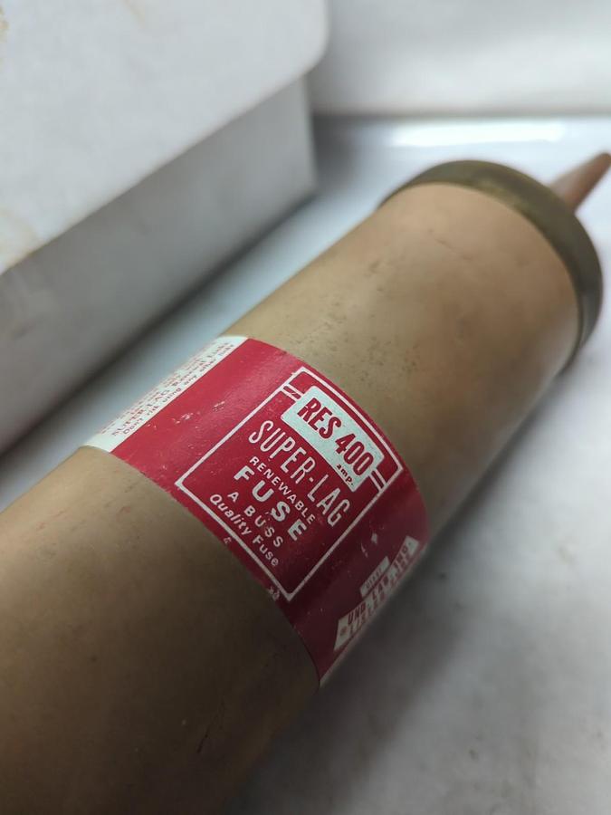 Used COOPER BUSSMANN,RES-400,SUPER-LAG RENEWABLE 400 AMP FUSE PRE-OWNED