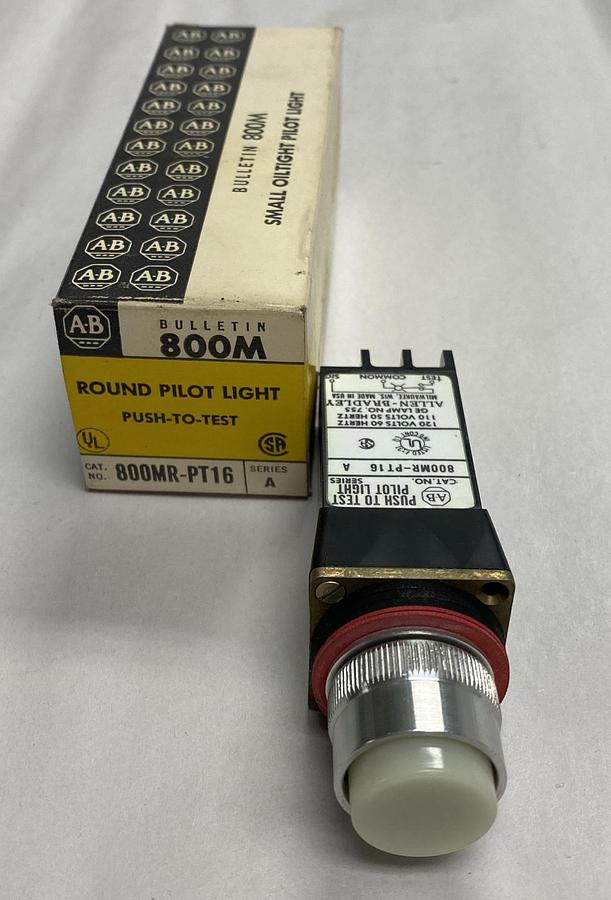 ALLEN BRADLEY,800MR-PT16,SERIES A PUSH TO TEST PILOT SWITCH
