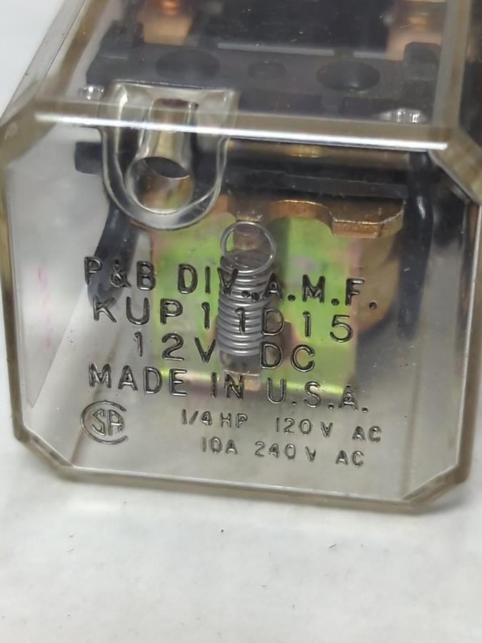 POTTER & BRUMFIELD,KUP11D15,RELAY 10 AMP 12V DC NOS