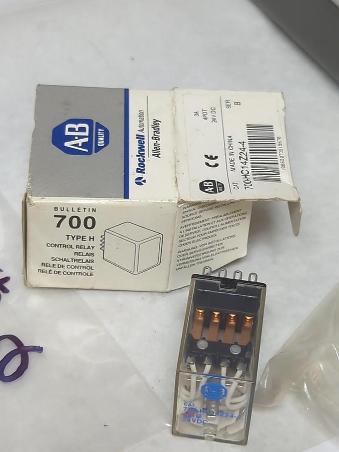 ALLEN-BRADLEY,700-HC14Z24-4,SERIES B CONTROL RELAY 3A 4PDT 24V DC LOT OF 2 NOS