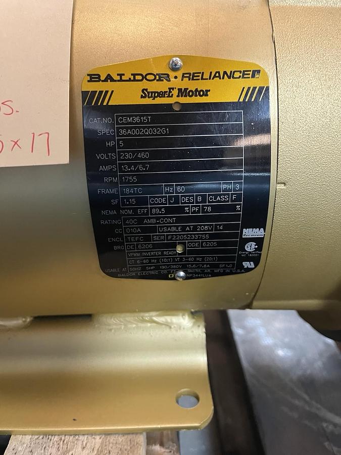 Used DISCFLOW,302-10-2HHD,3X2X10 GAS AND OIL CENTRIFUGAL PUMP 5HP 1755RPM 3PH