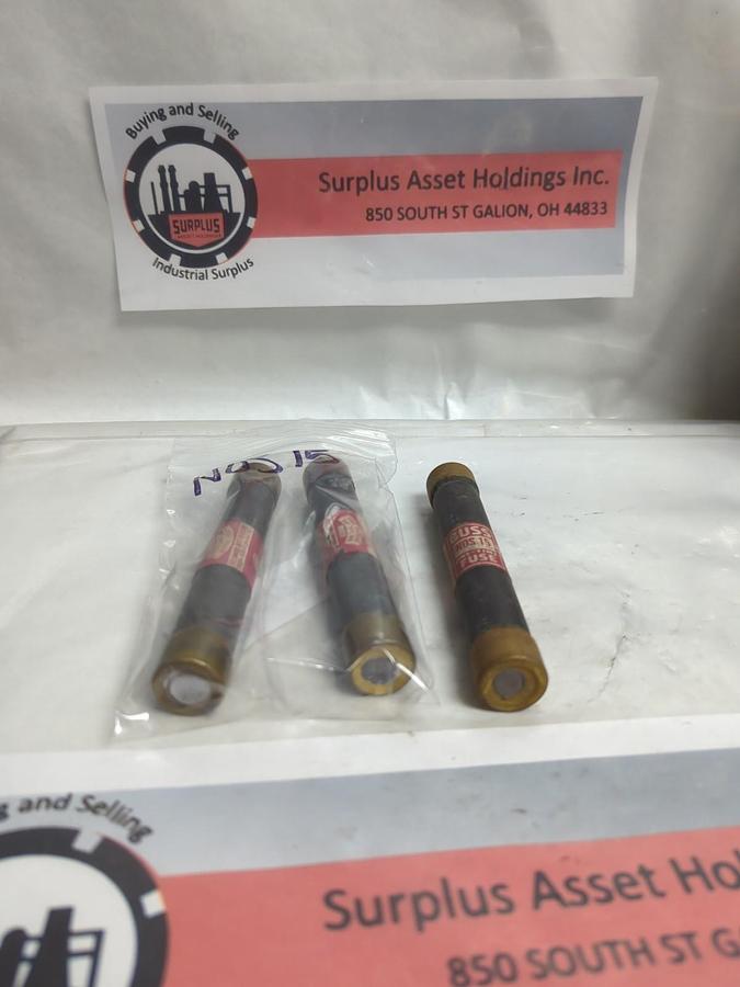 Used COOPER BUSSMANN,NOS-15,ONE-TIME FUSE 15 AMP LOT OF 3 PRE-OWNED