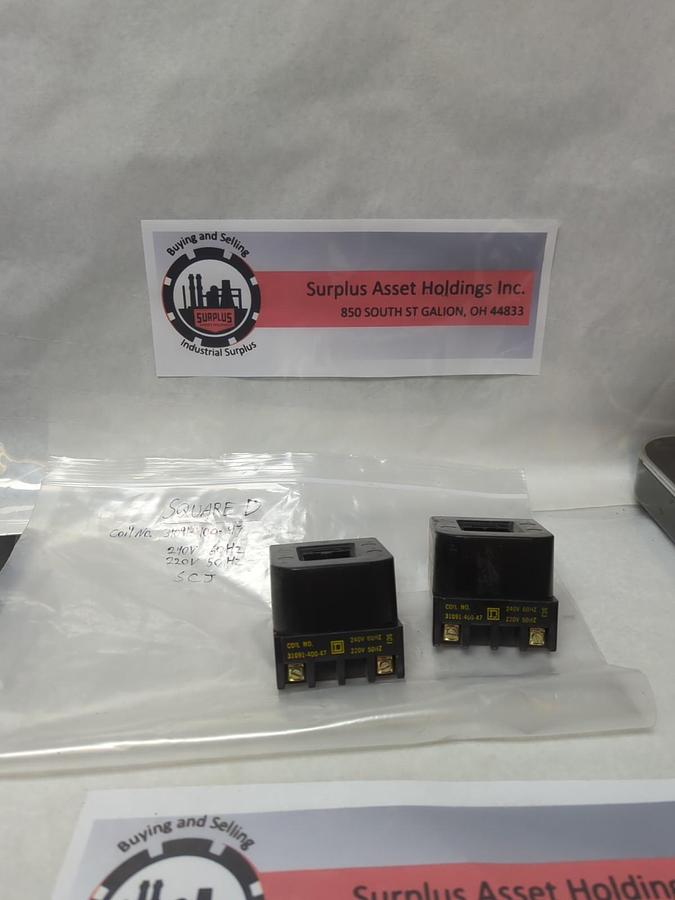 Used SQUARE D,1707,COIL 110V 50HZ LOT OF 2 PRE-OWNED