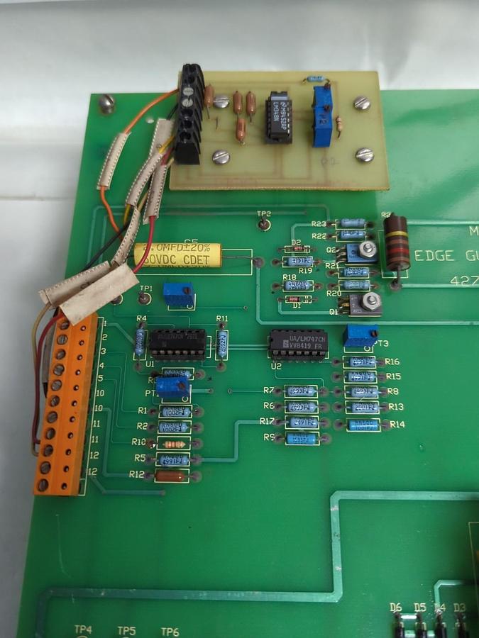 Used MEA INC.,427-21-031-46,EDGE GUIDE AMPLIFIER BOARD PRE-OWNED