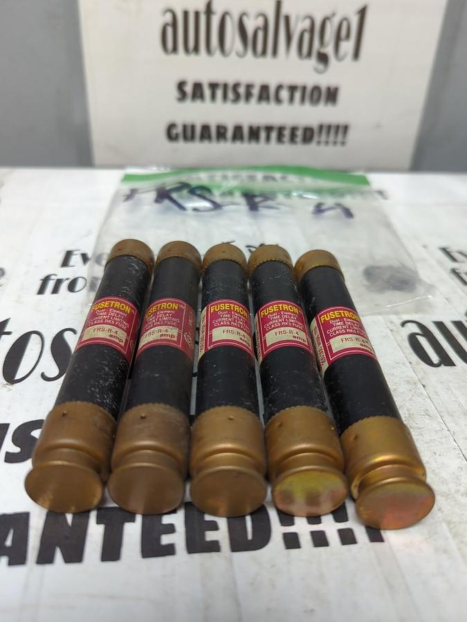 COOPER BUSSMANN,FRS-R-4,FUSETRON 4 AMP FUSES LOT OF 5 NOS