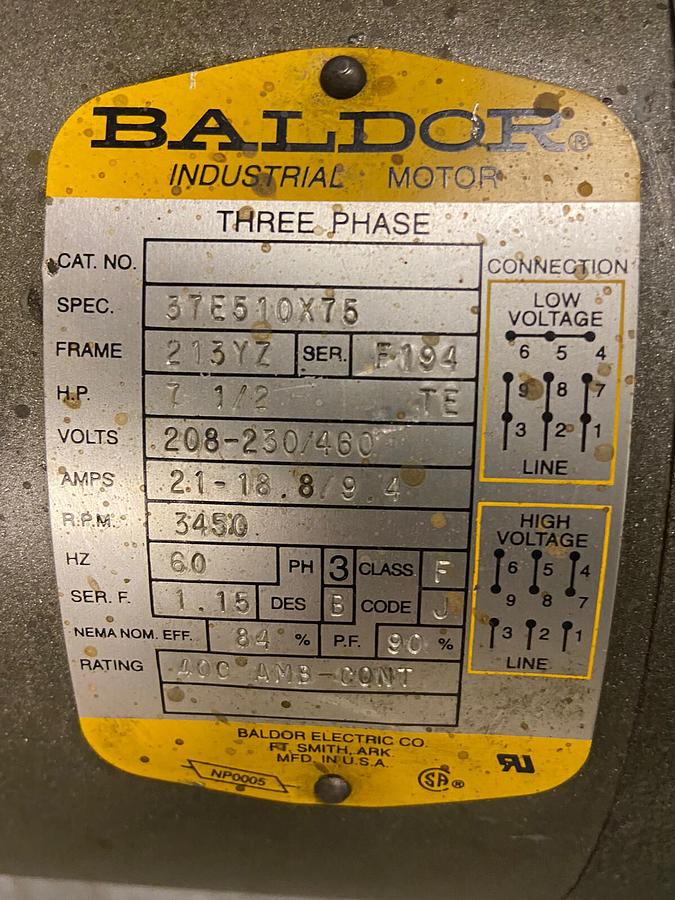 Used SCOT,3190K005,Pump 2 x 1.5 Imp Dia 6.50  7.5Hp 3500RPM