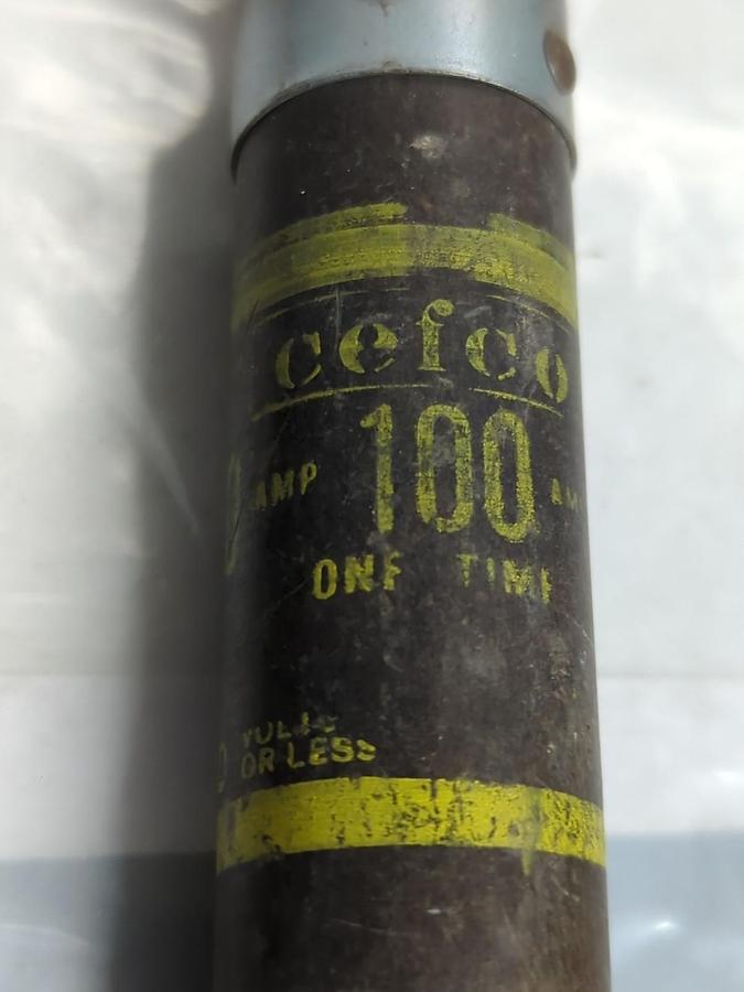 Used CEFCO,OT100,ONE TIME FUSE 100 AMP LOT OF 2 PRE-OWNED