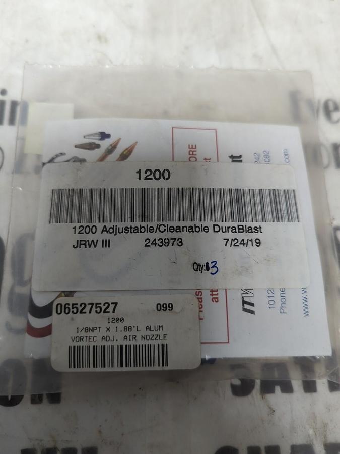 VORTEC,1200,ADJUSTABLE/CLEANABLE AIR NOZZLES 1/8 NPT LOT OF 3 NOS